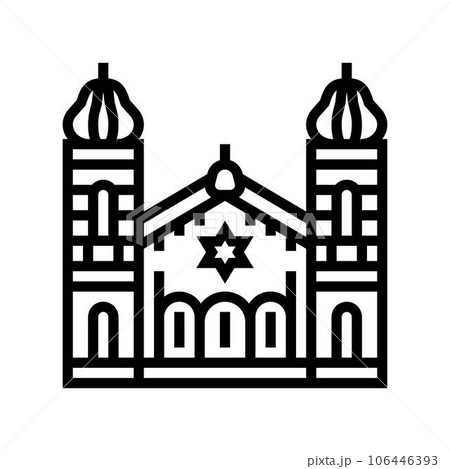 synagogue building jewish line icon vector illustration synagogue building jewish line icon vector illustration 106446393