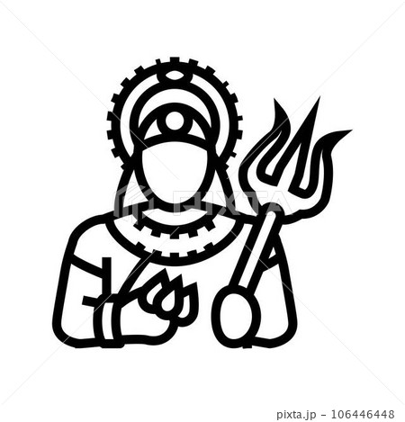 durga trident trishul line icon vector illustration durga trident trishul line icon vector illustration 106446448