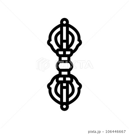 vajra dorje buddhism line icon vector illustration vajra dorje buddhism line icon vector illustration 106446667