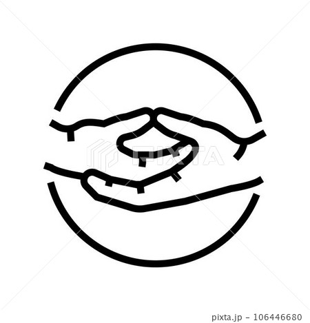 dhyana mudra buddhism line icon vector illustration 106446680
