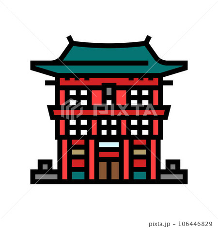 miko shrine maiden shintoism color icon vector illustration miko shrine maiden shintoism color icon vector illustration 106446829