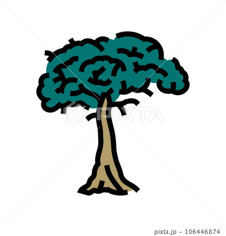 kapok tree jungle amazon color icon vector illustration 106446874