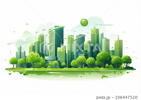 高層ビルと公園 106447520