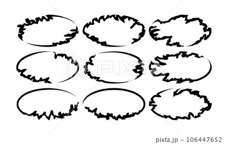 Abstract line oval paper torn border design 106447652