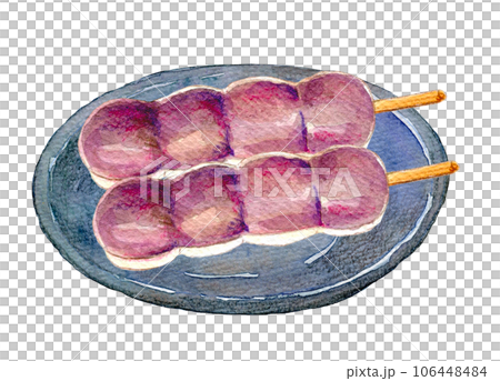 水彩イラスト　和菓子　串団子のセット 106448484