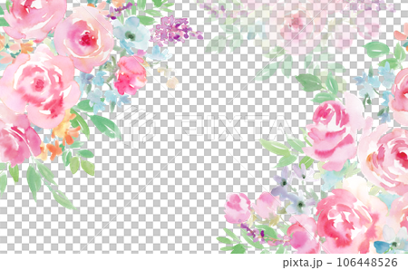 watercolor flower frame illustration 106448526