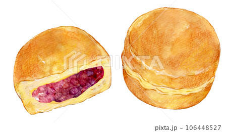 あんこたっぷりの大判焼き　水彩イラスト 106448527