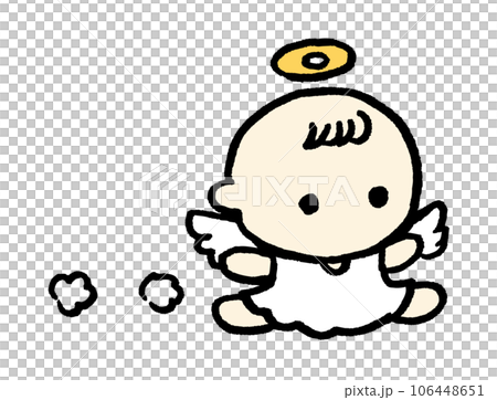 帶翅膀和箍的可愛小天使 106448651