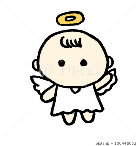 羽と輪っかを付けたかわいい赤ちゃん天使 106448652