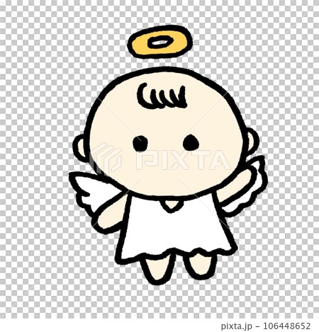 羽と輪っかを付けたかわいい赤ちゃん天使 106448652