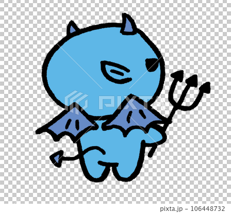 角と羽が生えたかわいい子ども悪魔 106448732