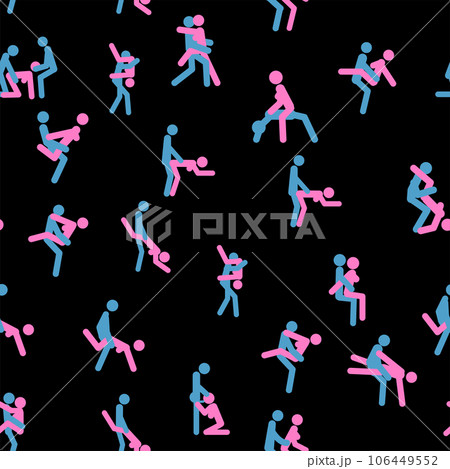 Kama Sutra, seamless pattern, design, poster, fabric. Kamasutra, sketchy poses for making love. Set. 106449552