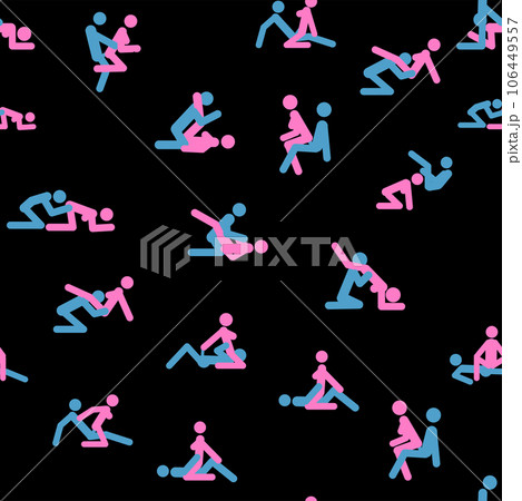 Kama Sutra, seamless pattern, design, poster, fabric. Kamasutra, sketchy poses for making love. Set. 106449557