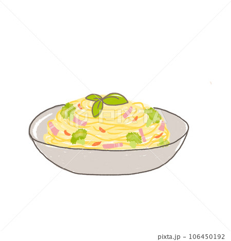 パスタ　ペペロンチーノ　手書きイラスト 106450192