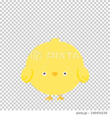 Cute hand-drawn chick/yellow bird - Image material for beginners, children, and greetings 106450256