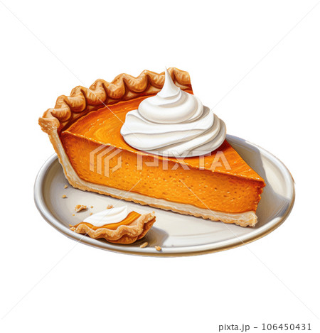 Pumpkin pie, piece of pumpkin pie 106450431