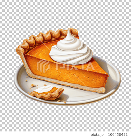 Pumpkin pie, piece of pumpkin pie 106450431