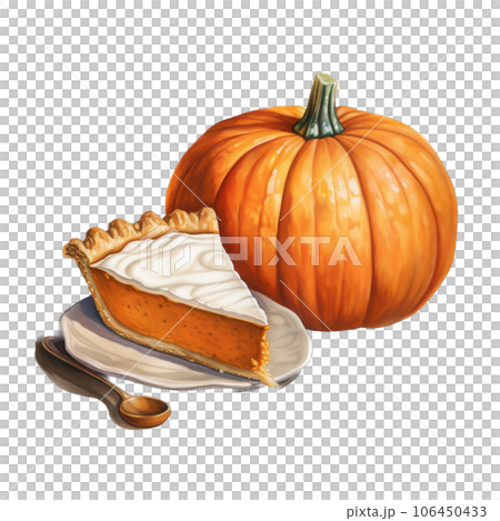 Pumpkin pie, piece of pumpkin pie 106450433