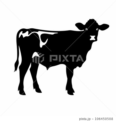 Bull black icon on white background. Cow silhouette 106450508
