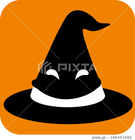 スクエアアイコン・ハロウィンおばけ帽子のイラスト素材 [106451088