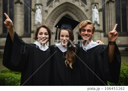 Students celebrate graduation. Students celebrate graduation. 106451162