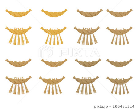しめ縄飾りのイラスト素材セット 106451314