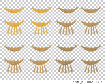しめ縄飾りのイラスト素材セット 106451314