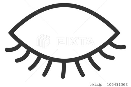Closed eye black line icon. Blindness symbol 106451368