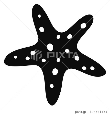 Starfish black icon. Marine animal. Sea fauna Starfish black icon. Marine animal. Sea fauna 106451434
