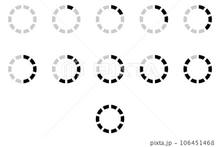 Round progress indicator. Preloader icon. Proccess speed 106451468