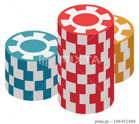 Casino chips stacks. Playing gambling game icon Casino chips stacks. Playing gambling game icon 106451480