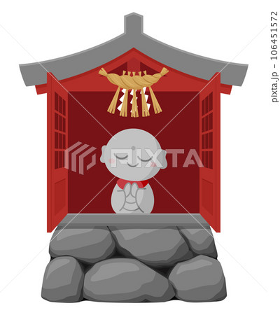 祠のイラスト_お地蔵様_赤 106451572