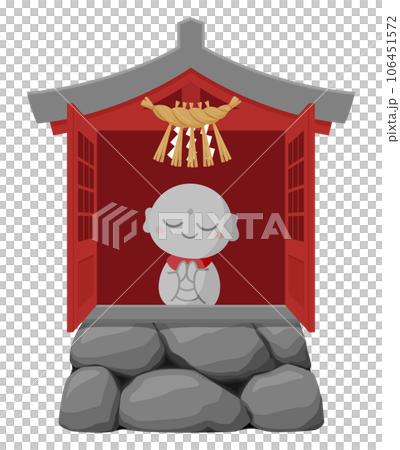 祠のイラスト_お地蔵様_赤 106451572