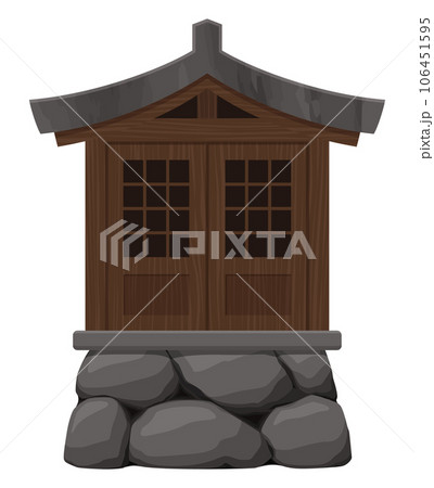 祠のイラスト_扉閉_古い 106451595