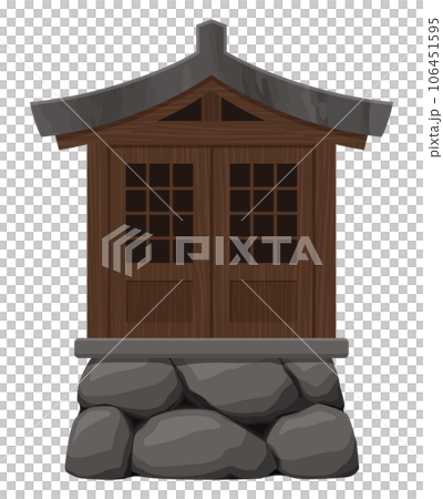 祠のイラスト_扉閉_古い 106451595