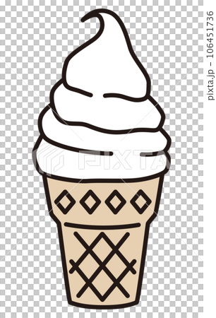 可愛的軟冰淇淋矢量圖圖標 106451736