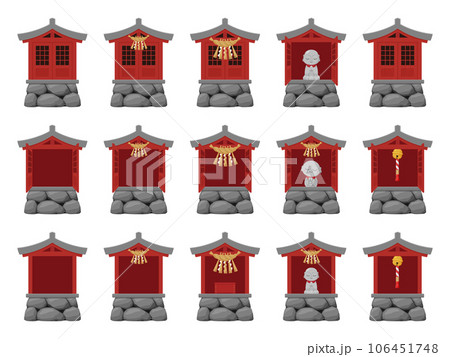 祠のイラスト素材セット_赤 祠のイラスト素材セット_赤 106451748