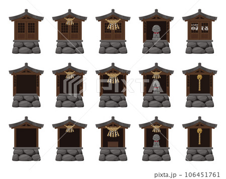 祠のイラスト素材セット_古い 106451761