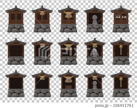 Shrine illustration material set _ old Shrine illustration material set _ old 106451761