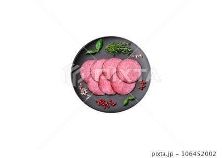 Delicious smoked salami sausage with salt, pepper, spices and herbs Delicious smoked salami sausage with salt, pepper, spices and herbs 106452002