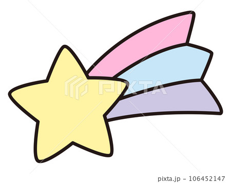 かわいい流れ星のアイコンイラスト 106452147