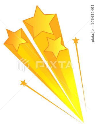 Stars burst emblem. Golden flash decorative label 106452491