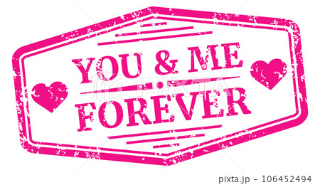 Romantic mail stamp. Postal label with love sign 106452494