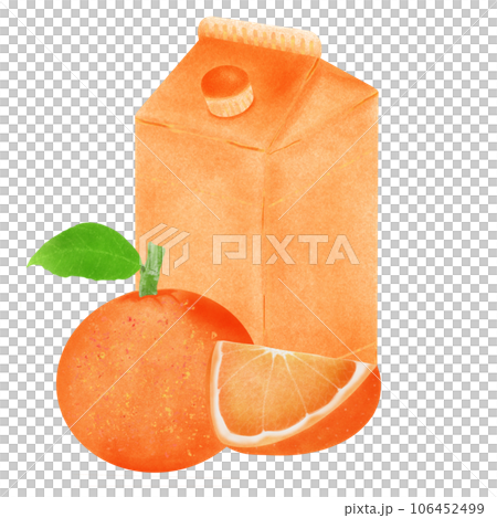 Orange juice carton cardboard box pack isolated on white background 106452499