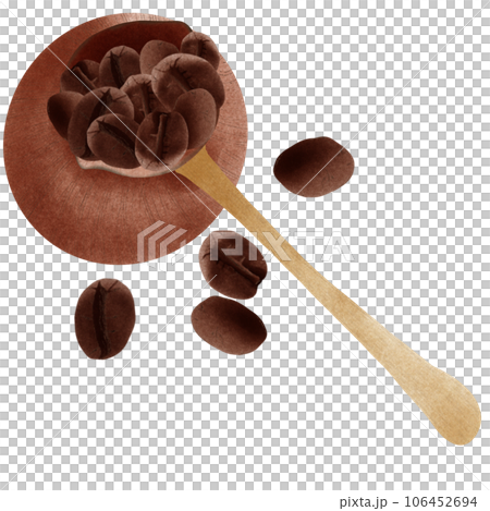 beautiful traditional coffee beans in rustic surface with scoops 106452694