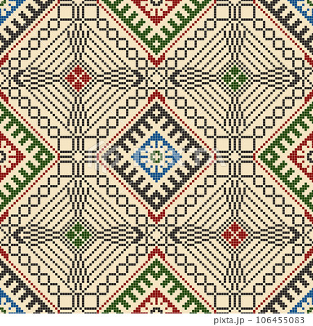 Latvian embroidery vector seamless pattern 61 106455083