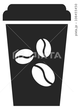 Coffee cup icon. Black disposable paper container 106455450