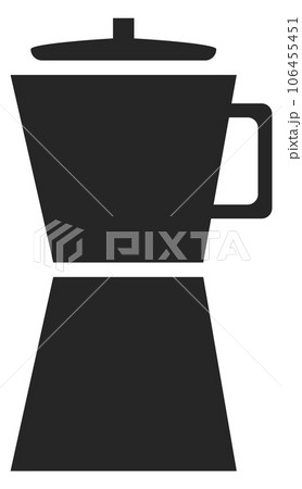 Coffee maker black icon. Hot drink electric pot 106455451