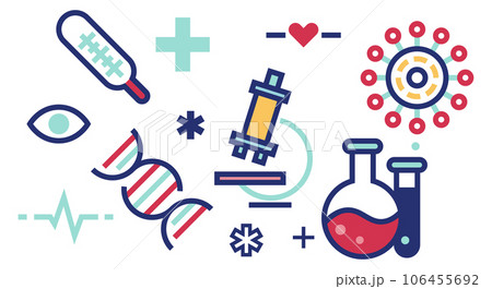 Medicine concept. Human biology scientific color symbols 106455692