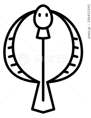 Plaice linear icon. Sea flatfish. Underwater animal 106455842